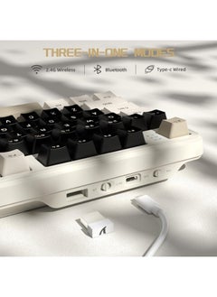 Attack Shark ATTACK SHARK X87 Wireless Mechanical Keyboard, Tri Mode-BT/2.4G/Wired, Hot-swappable Linear Switch, 87 Keys PBT Keycap, Gasket Structure, Rechargable RGB Backlit Gaming Keyboard(White)  - Image 4