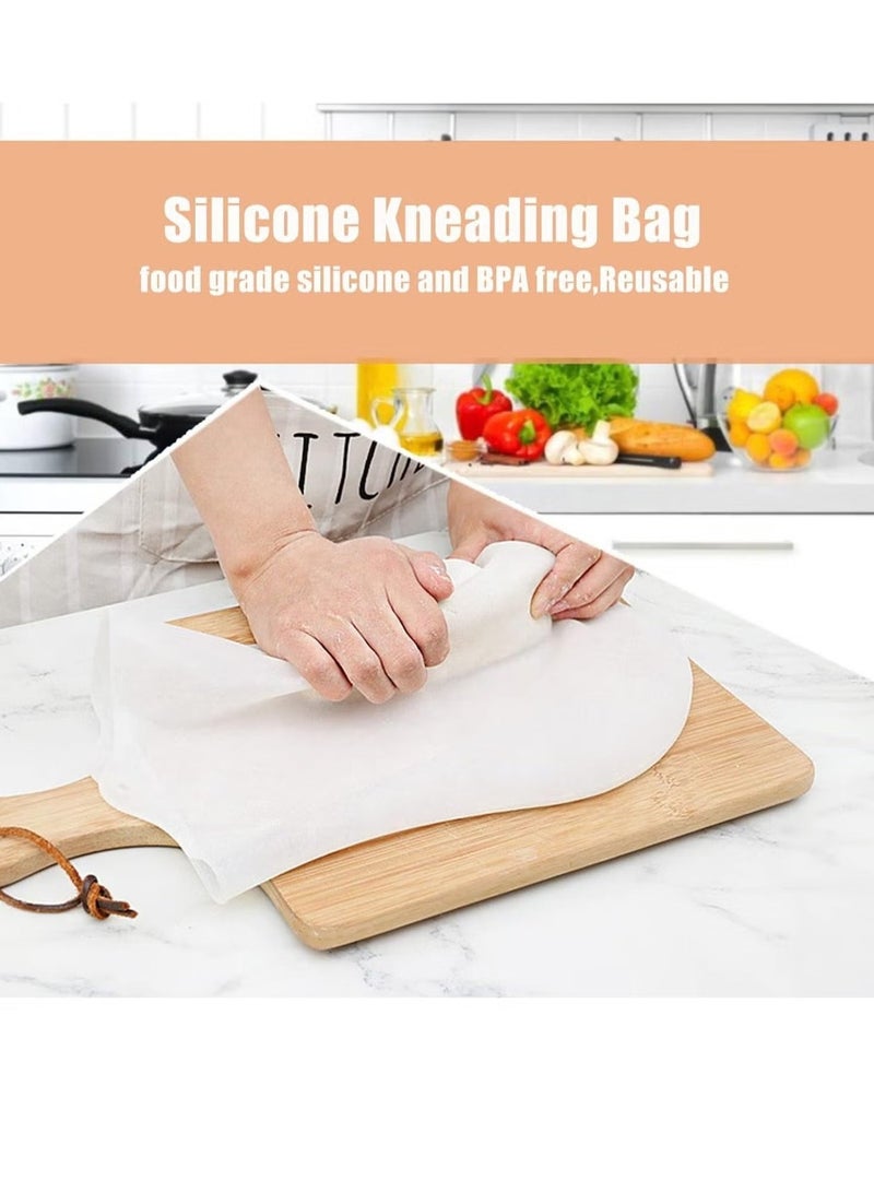 GMORO 2pcs Kneading Dough Bag,Silicone Kneading Bag,Multifunctional Dough Mixer for Bread and Cookie,Flour Mixing Bag Preservation Bag, Bread Kneading Tool Reusable Dough Bag,Cooking Tool - Image 4