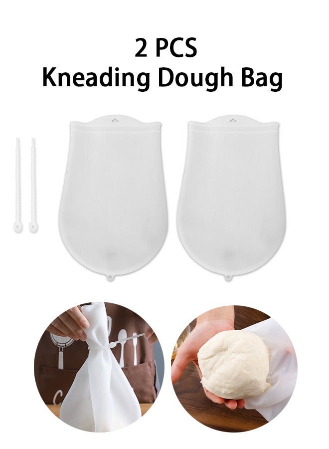 GMORO 2pcs Kneading Dough Bag,Silicone Kneading Bag,Multifunctional Dough Mixer for Bread and Cookie,Flour Mixing Bag Preservation Bag, Bread Kneading Tool Reusable Dough Bag,Cooking Tool - Image 1