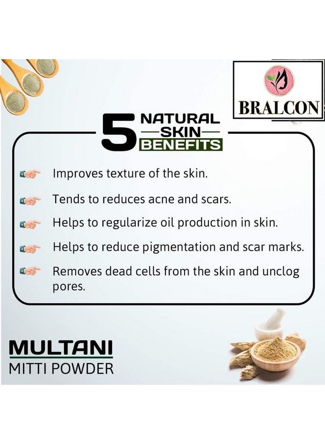 BRALCON Multani Mitti Powder | Bentonite Clay | Healing Clay | 100% Natural Multani Mitti Powder for Hair & Skin Care | Pack of 1 | 100gm - Image 4