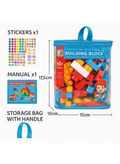 Generic Mega Building Blocks Set for Kids Blocks with Bag Free Stickers Premium Educational Construction Toy with Storage Bag Best STEM Toy  Best block Set for Ramadan Gift for kids  - Image 4