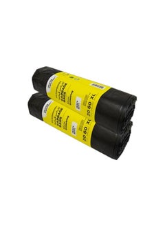 cleaning superstore Multi-Purpose Drawstring Garbage Bag Roll for Garbage Bin/Dust Bin/Waste Basket/60 Gallons/20 Bags/90x110 cm Black (Pack Of 2)  - Image 1
