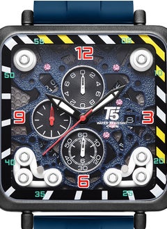 T5 T5 Men's Chronograph Square Dial Silicone Strap Watch  - Image 3