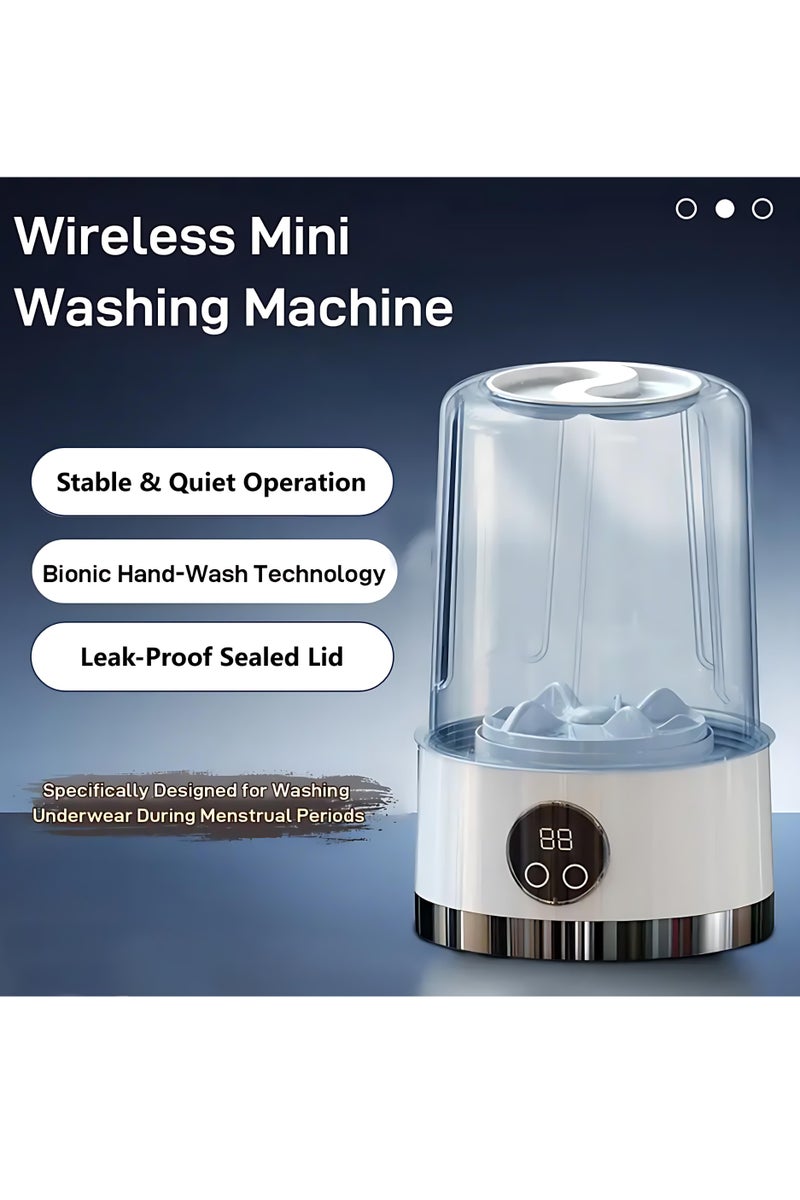 ALMiHomi Portable Mini Washing Machine – Small Laundry Washer for Travel & Home, Smart Delicates Cleaner with Multi-Turbo Rotation, Rechargeable, Quiet & Leak-Proof, Ideal for Underwear, Socks & Baby Clothes  - Image 2