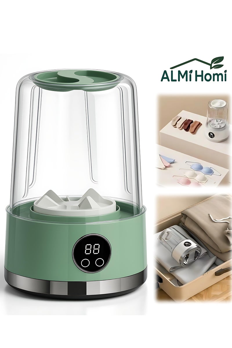ALMiHomi Portable Mini Washing Machine – Small Laundry Washer for Travel & Home, Smart Delicates Cleaner with Multi-Turbo Rotation, Rechargeable, Quiet & Leak-Proof, Ideal for Underwear, Socks & Baby Clothes  - Image 1