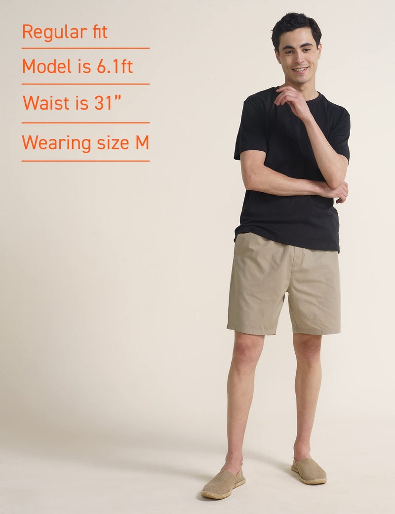 DAMENSCH Cotton Lounge Shorts for Men, Elasticated Waistband, Bermuda, Relaxed Fit Half Pant, Home Shorts for Man-Hommie Beige-2XL - Image 3