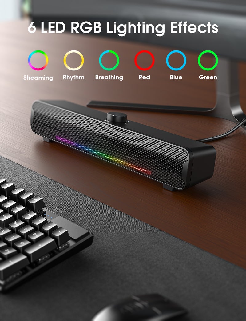 ONIKUMA L16 computer audio RGB desktop subwoofer speakers desktop home laptop gaming small speakers Bluetooth / wired speakers - Image 2