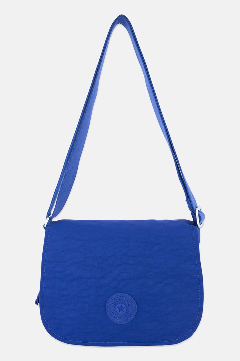 kipling حقيبة كتف نسائية بشعار العلامة التجارية، زرقاء - Image 1