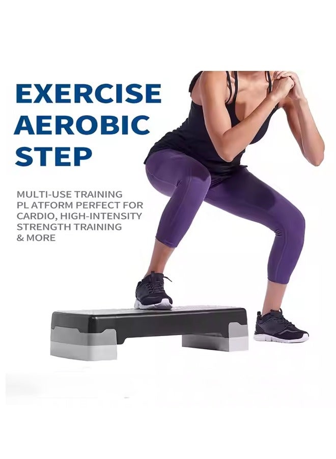 عربست لوح سلالم لياقة بدنية صغير قابل للتعديل، معدات تدريب ومنصة تمرين لياقة بدنية قابلة للتعديل، بلاستيك ﻿ - Image 2