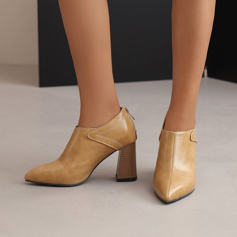 2024 Spring Fashion High Heel Pointed 32-50 Super Plus Size Back Zipper Women'S Shoes - Image 3