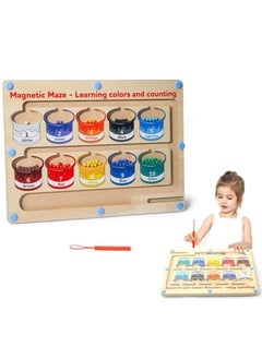 0TO1 TECH Montessori Toys, Magnetic Color and Number Maze Toys, Wooden Puzzle Activity Board, Toddler Fine Motor Skills Toy, Learning Toys for Boys Girls 3 4 5 Years Old  - Image 1