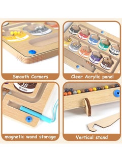 0TO1 TECH Montessori Toys, Magnetic Color and Number Maze Toys, Wooden Puzzle Activity Board, Toddler Fine Motor Skills Toy, Learning Toys for Boys Girls 3 4 5 Years Old  - Image 2