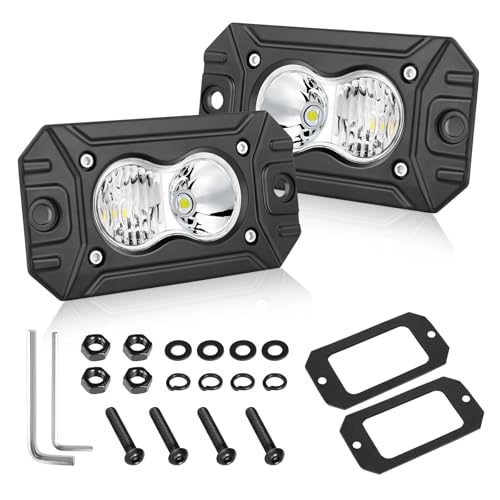 AKD Part Flush Mount LED Pods, AKD Part CREE LED Flush Bumper Lights 40W Spot Flood Combo Offroad Driving Light Backup Reverse Lights Flush Mount LED Fog Light Pods for Trucks Pickup SUV UTV ATV - Image 1