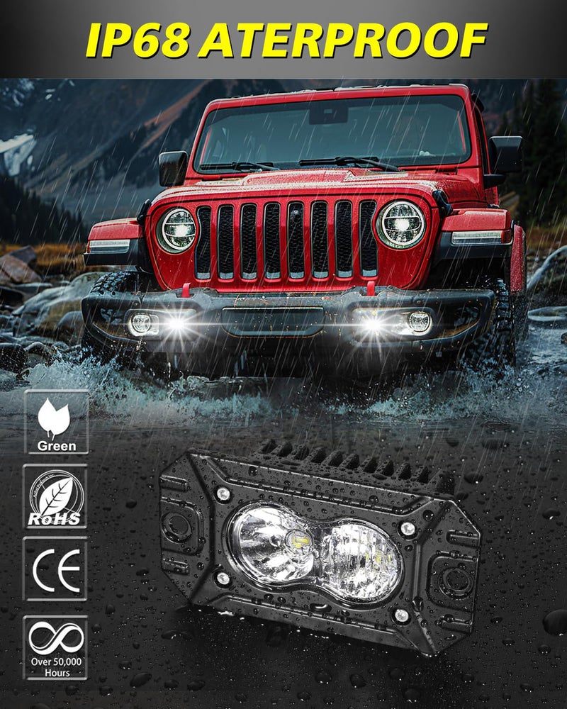 AKD Part Flush Mount LED Pods, AKD Part CREE LED Flush Bumper Lights 40W Spot Flood Combo Offroad Driving Light Backup Reverse Lights Flush Mount LED Fog Light Pods for Trucks Pickup SUV UTV ATV - Image 5