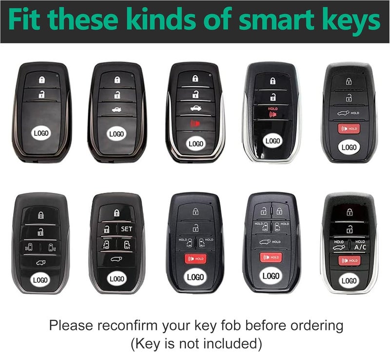 Flensent Toyota Key Fob Cover - 2 Pack Black Protector - Image 2