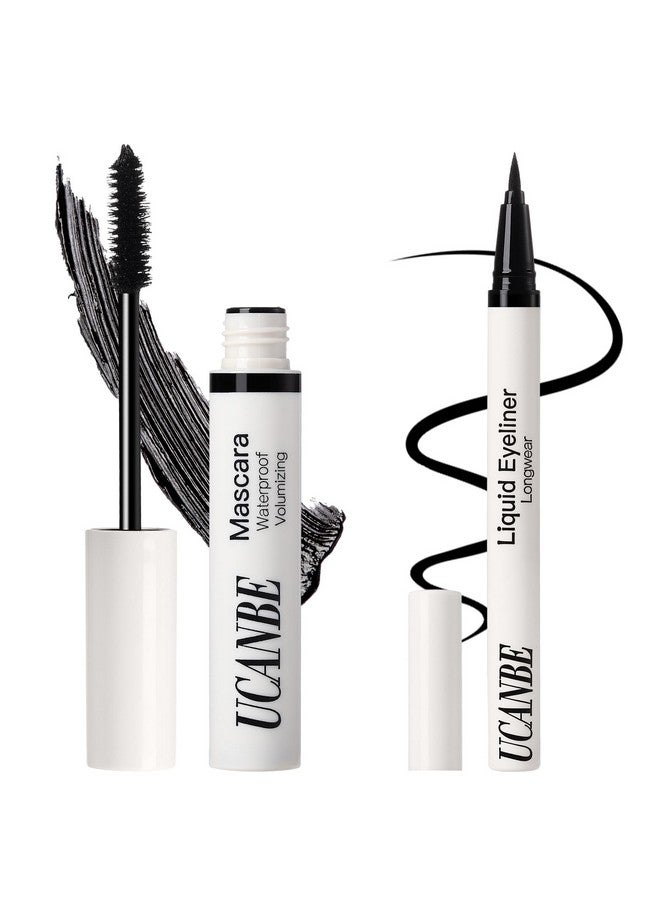 Ucanbe Black Mascara And Liquid Eyeliner Set Waterproof Colored Eye Makeup Duoenhance Your Gaze With Natural Lasting Lift & Curl For Lashes And Pigmented Smudgeproof Eye Liner - Image 1