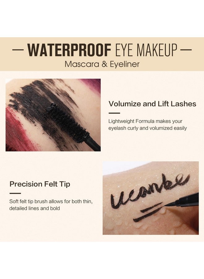 Ucanbe Black Mascara And Liquid Eyeliner Set Waterproof Colored Eye Makeup Duoenhance Your Gaze With Natural Lasting Lift & Curl For Lashes And Pigmented Smudgeproof Eye Liner - Image 2