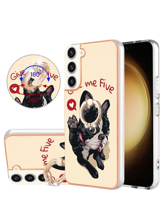 اس-توب جراب لهاتف Samsung Galaxy S22+ 5G مطلي بالكهرباء من الجانبين مع حامل حلقي - Image 1