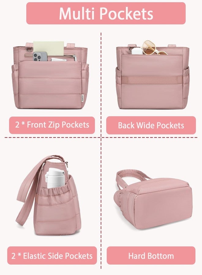 TENKIST Lunch Box Tote Bag - Versatile Soft Insulated Lunchbox for Women - Lightweight Stylish Simple Lunch Pail Reusable Large Cooler Bag for Adults Work Office Camping Picnic Travel Outdoor Trips Pink 10L - Image 2