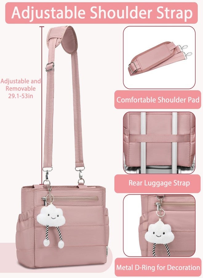 TENKIST Lunch Box Tote Bag - Versatile Soft Insulated Lunchbox for Women - Lightweight Stylish Simple Lunch Pail Reusable Large Cooler Bag for Adults Work Office Camping Picnic Travel Outdoor Trips Pink 10L - Image 3