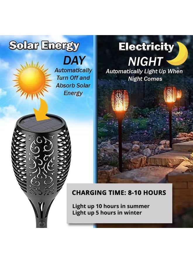 Solar Torch Lights with Dancing Flames - Waterproof Outdoor LED Landscape Lighting | Dusk-to-Dawn Auto On/Off Solar Path Lights for Garden, Yard, Driveway & Parties | Weather Resistant IP65 Decorative Torch. - Image 4