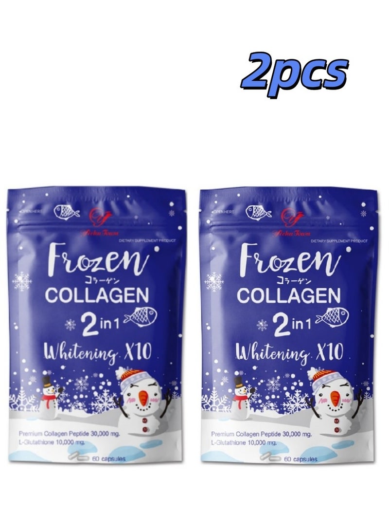 Frozen Collagen Gluta 2-in-1 Whitening x10 Glutathione – 2 Pack | Brightens Skin, Fades Acne Scars, Dark Spots, Freckles & Blemishes - Image 1