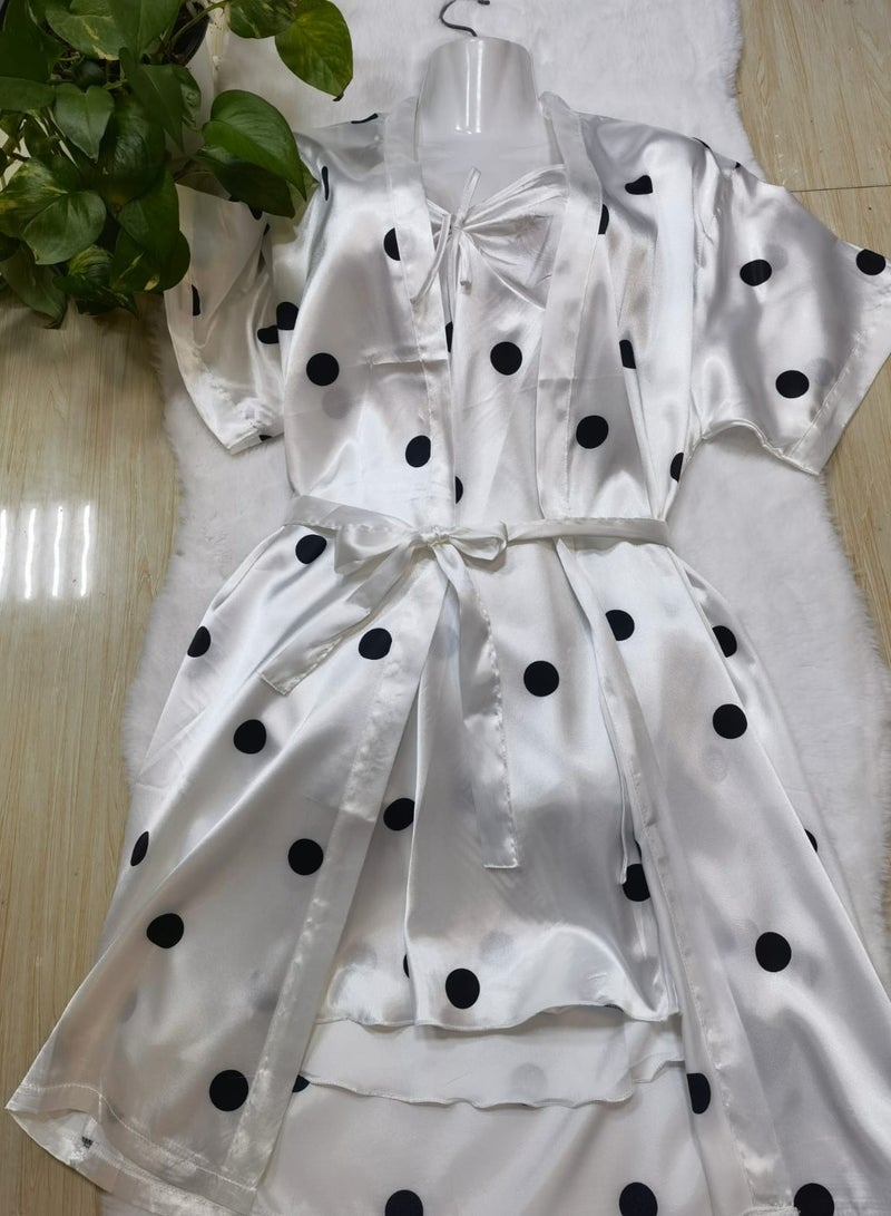 DubaiGallery Women's Lace Long Sleeve Nightgown Sweet Silk Pajama Dress Sleepwear Girls Comfortable V Neck Nightwear Summer Home Wear Lounge Dress