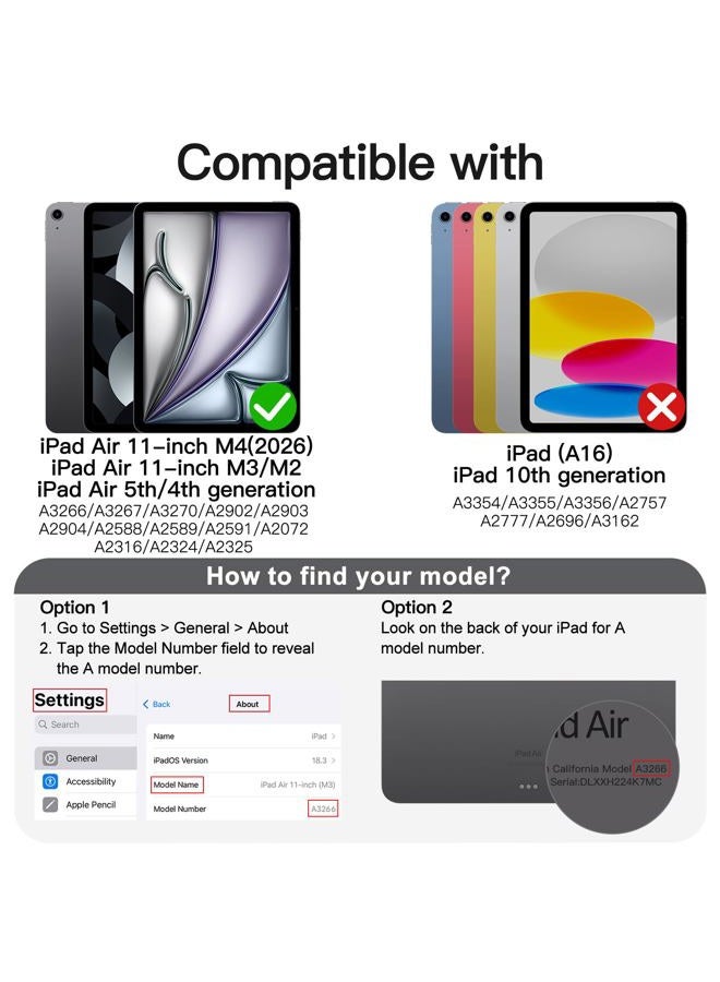 Jetech Case for iPad Air 11-Inch M4/M3/M2 (2026/2025/2024), iPad Air 5/4 (2022/2020 5th/4th Generation 10.9-Inch) with Pencil Holder, Slim Tablet Cover with Soft TPU Back (Misty Blue) - Image 2