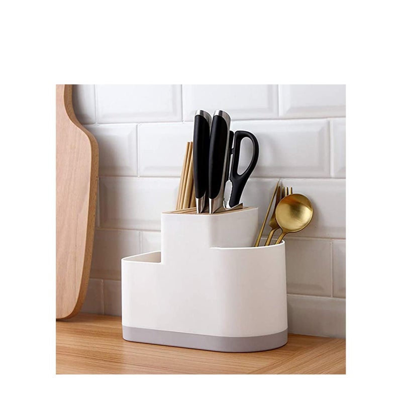 SOLARAE Multifunction Kitchen Storage Rack Plastic Draining Inserted  Block Flatware Organizer Cutlery Holder For Chopsticks Spoons - Image 2