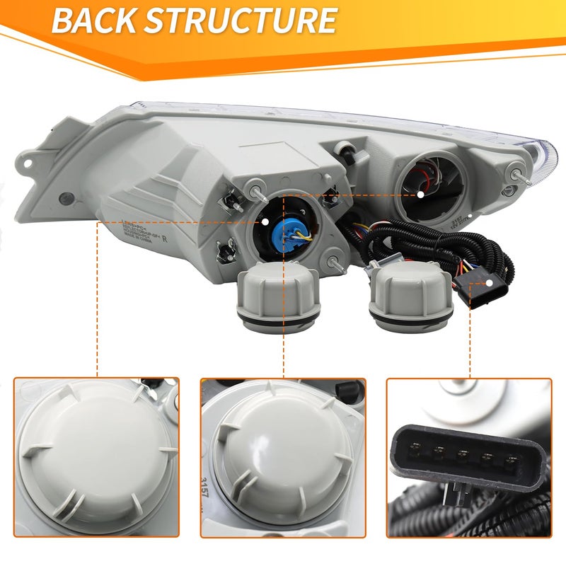 LEAVAN Headlights Assembly Fit for International Durastar 4200 4300 4400 4900 Truck,2002-2018 International 4300 Headlight Headlamp PairPair Driver (Left Side) and Passenger (Right Side) - Image 3