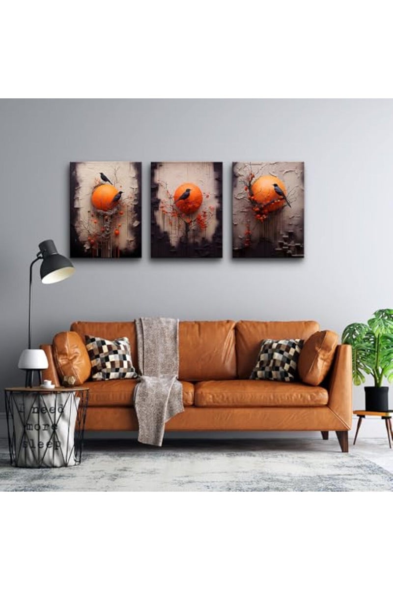 TTHYUEWS Wall Decor For Living Room Canvas Wall Art For Bedroom Fashion Modern Office Decorations Paintings Bird Abstract Wall Pictures Posters Inspirational Artwork Room Home Decor 3 Piece 12 X 16 - Image 5