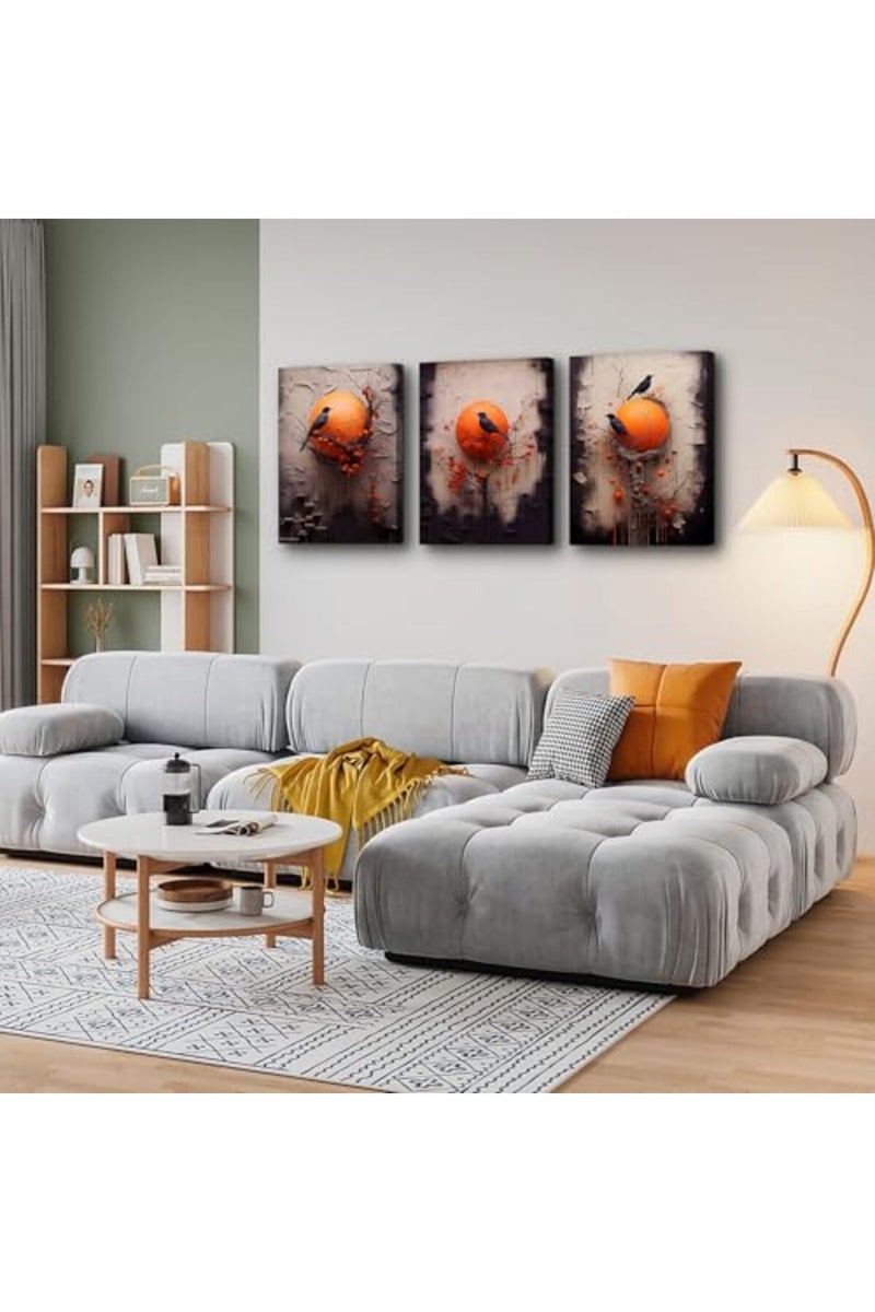 TTHYUEWS Wall Decor For Living Room Canvas Wall Art For Bedroom Fashion Modern Office Decorations Paintings Bird Abstract Wall Pictures Posters Inspirational Artwork Room Home Decor 3 Piece 12 X 16 - Image 3