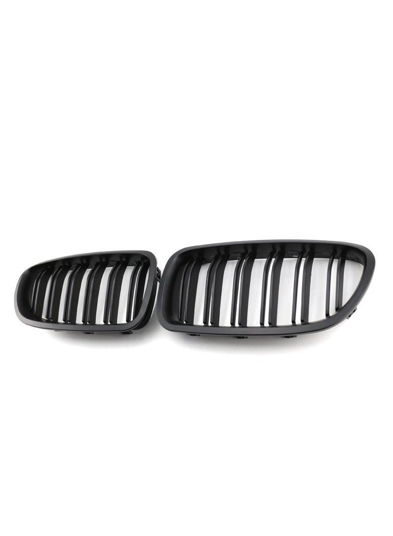 Arabest 2-Piece Dual-Slats Matte Black Front Bumper Hood Kidney Replacement Grill for Bmw 5-Series F10 F18 2011-2016 - Image 1