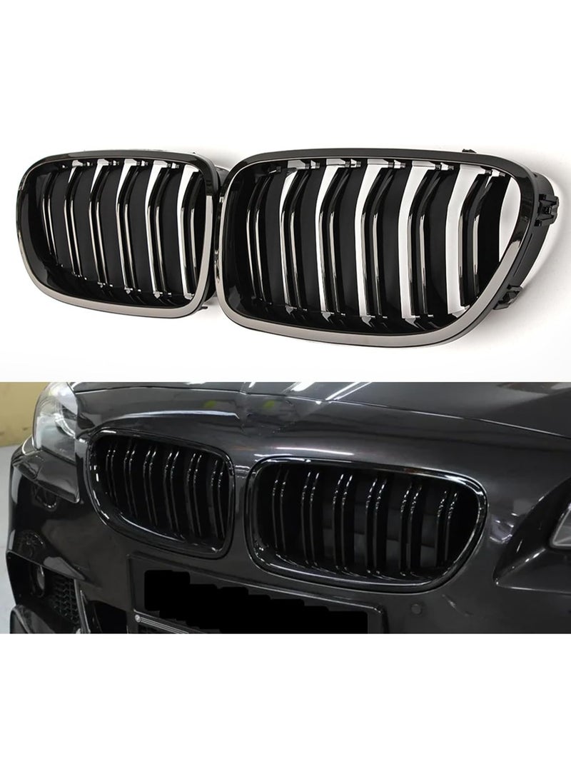 Arabest 2-Piece Dual-Slats Matte Black Front Bumper Hood Kidney Replacement Grill for Bmw 5-Series F10 F18 2011-2016 - Image 5