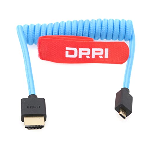 DRRI High Speed 8K Micro HDMI to HDMI 21 Braided Coiled Cable for Sony F55 A6500 A6600 6700 a7S A7S3 A74 BMPCC4k Camera to Atomos Ninja Ninja V - Image 1