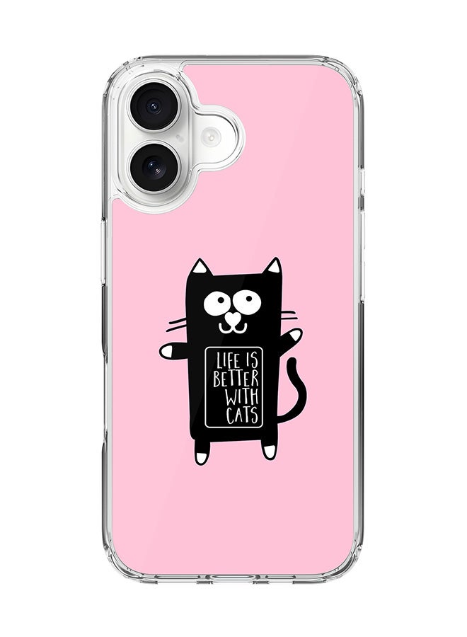 Stylizedd Classic Clear MagSafe Case for iPhone 17 , Hybrid Soft Case Flexible Edges Anti Drop TPU PC Gel Thin Transparent Cover [ Designed for iPhone 17 ] - Life is better with cats