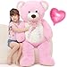 MaoGoLan Giant 47 Teddy Bear Stuffed Animal Big Pink Teddy Bear Plush Toy for Girlfriend Boyfriend Kids 4ft Large Cuddly Stuffed Animal for Valentine Birthday Decor - Image 2
