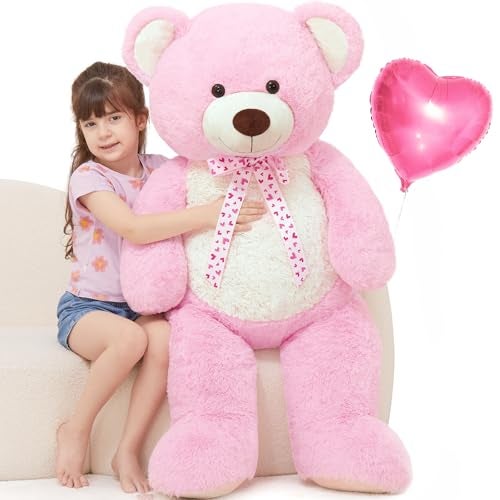 MaoGoLan Giant 47 Teddy Bear Stuffed Animal Big Pink Teddy Bear Plush Toy for Girlfriend Boyfriend Kids 4ft Large Cuddly Stuffed Animal for Valentine Birthday Decor - Image 1