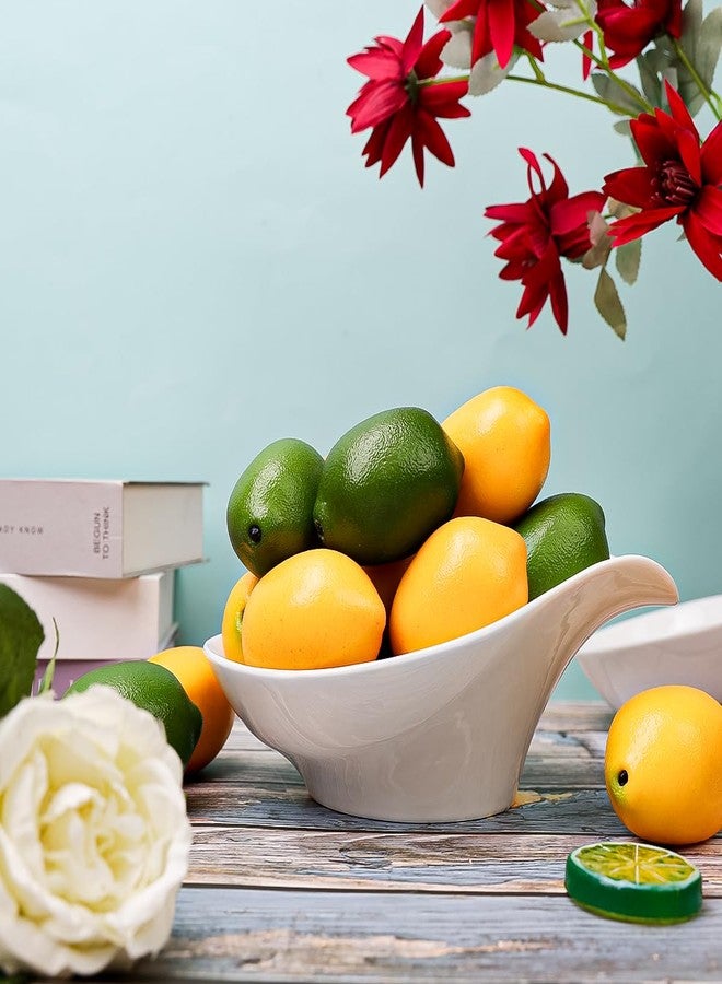 Gresorth 12pcs Yellow & Green Artificial Lifelike Simulation Lemon Fake Fruit Home Kitchen Cabinet Decoration - Image 5