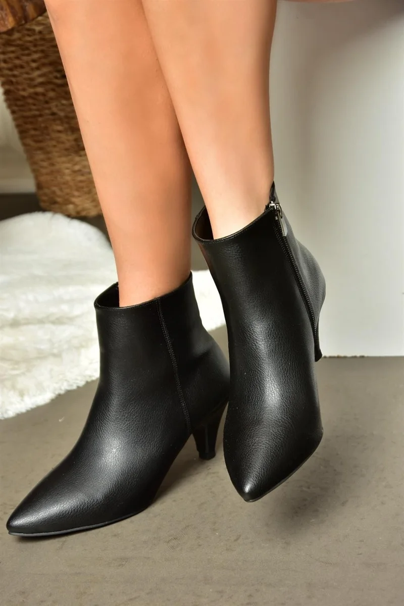 Fox Shoes R404710009 Black Low Heeled Women's Boots