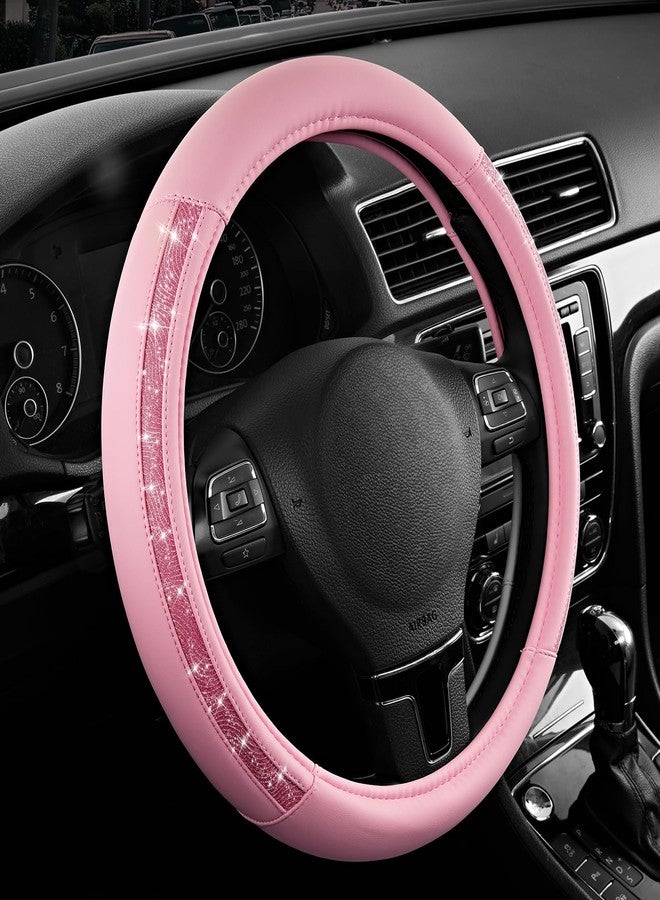 Road Comforts Steering Wheel Cover, Glitter Bling Leather Wheel Cover, Universal Fit 14.5"-15.5" Steering Wheels for Women & Girls, Anti-Slip Car Wheel Protector for Cars, Trucks, Vans, SUVs-Blue - Image 1