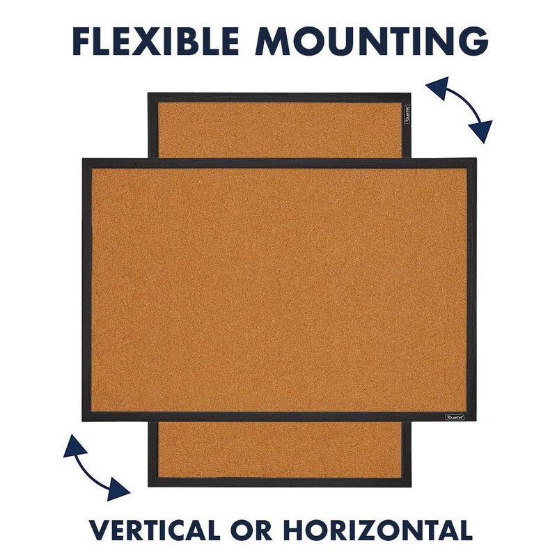 Quartet لوحة إعلانات من الفلين رباعية، لوحة فلين مؤطرة، 2' x 3'، إطار أسود، لوحة رسائل، لوحة رؤية (MWDB2436-BK) - Image 5