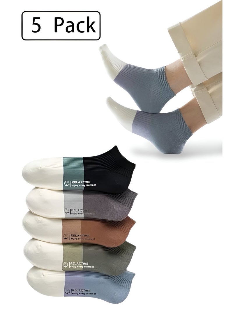 RITY 5-Pair Athletic Crew Socks - Moisture Wicking and Cushioned for Running and Travel - Image 1