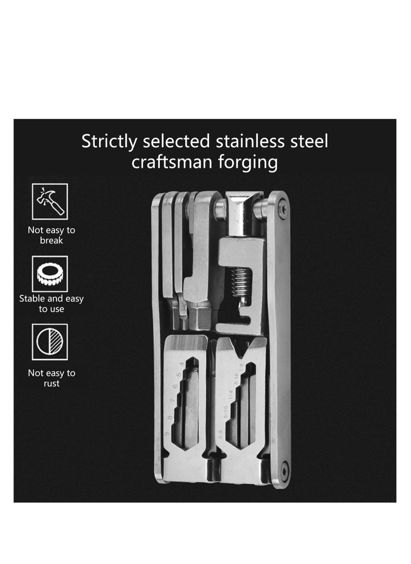 SYOSI Multi Tool Chain Breaker Allen Keys, Compact and 15 in 1 Bike Repair Tool Kits, Multi Tool Allen Keys with Chain Breaker, Bicycle Multi Tool for Road and Mountain Bikes Repair, Easy To Carry  - Image 5