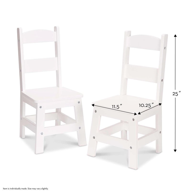 Melissa & Doug Wooden Chairs, Set of 2 - White Furniture for Playroom - Image 4