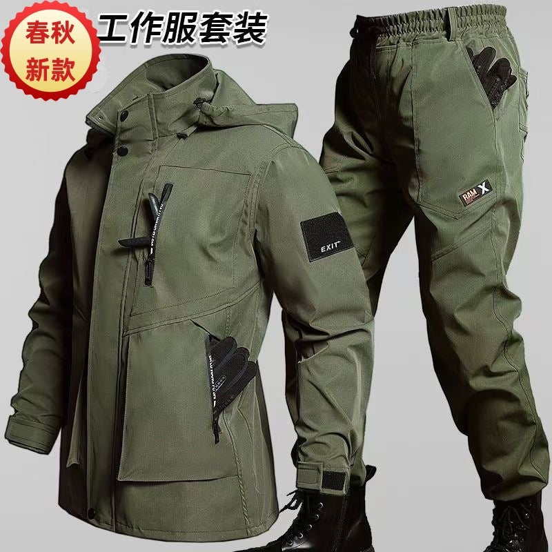 New Wear-Resistant Work Clothes Loose Electric Welding Auto Repair Work Clothing Riding Function Men'S And Women'S Training Clothes - Image 4