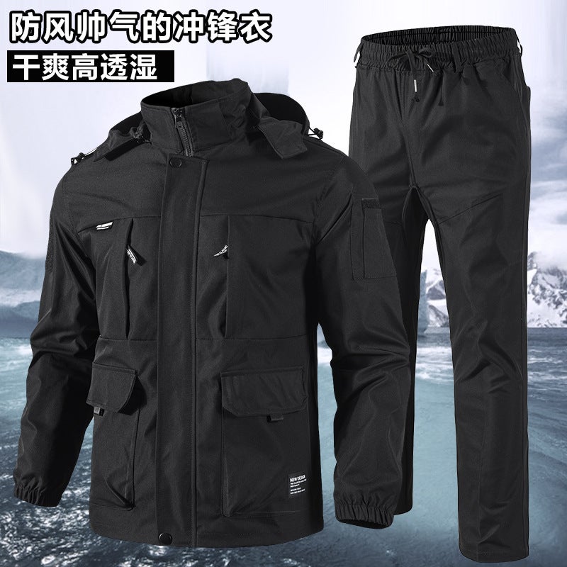 New Wear-Resistant Work Clothes Loose Electric Welding Auto Repair Work Clothing Riding Function Men'S And Women'S Training Clothes - Image 1