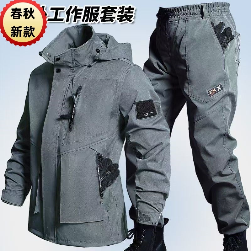 New Wear-Resistant Work Clothes Loose Electric Welding Auto Repair Work Clothing Riding Function Men'S And Women'S Training Clothes - Image 3
