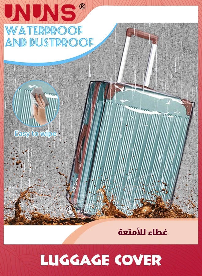 UNUNS 3 PCS Luggage Covers For Suitcase,Clear Pvc Luggage Protectors,Suitcase Covers,Ransparent Travel Suitcase Wrap,Protective Cover Case For 20"+24"+28" Wheeled Luggage  - Image 5