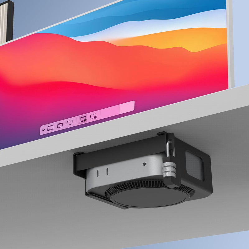 Bylitco Under Desk Mount for Mac Mini M4/M4 Pro | Anti-Theft Metal Bracket with Password Lock & Protective Padding |VESA-Compatible Hidden Installation (Desk/Monitor) - Image 2